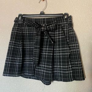 Black plaid shorts